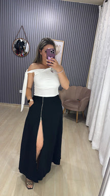 Saia Longa Zíper Bia