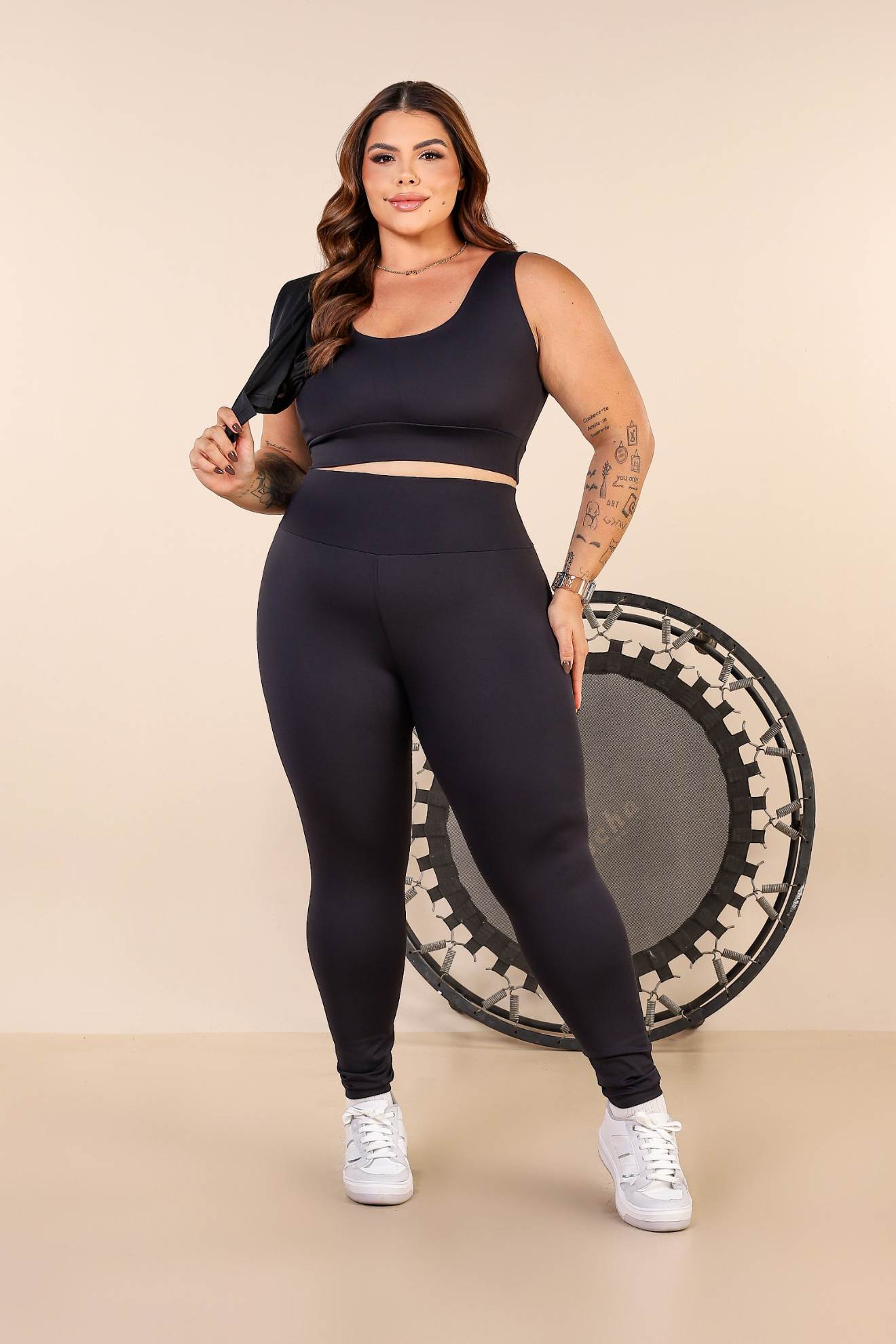 Calça Legging, Alto de Poliamida Zero Transpar�ncia