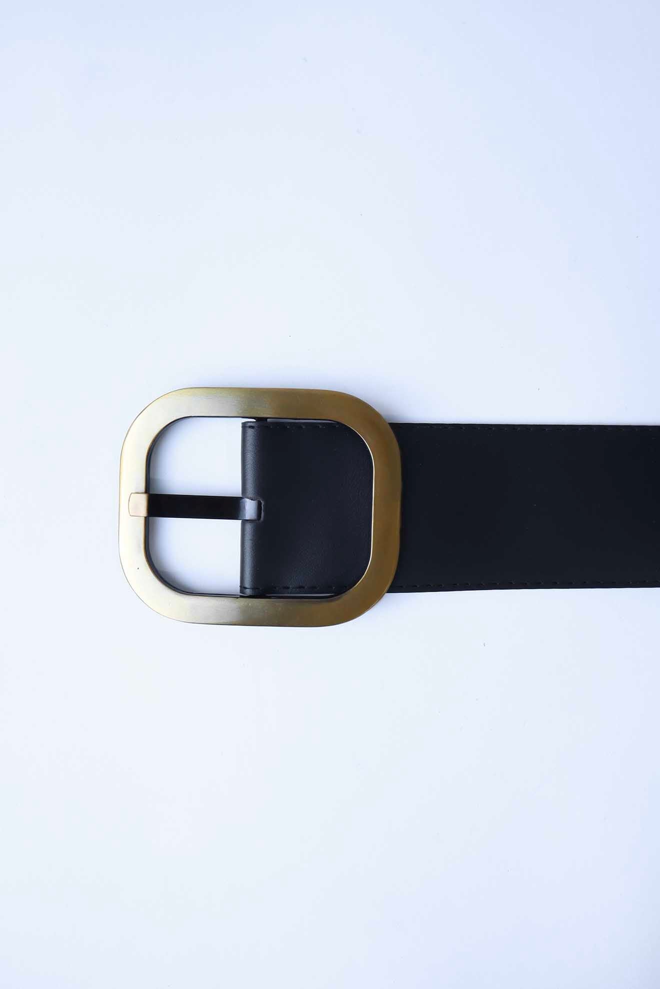 Cinto Largo com Fivela Envelhecida