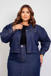 Jaqueta Jeans Azul Escuro