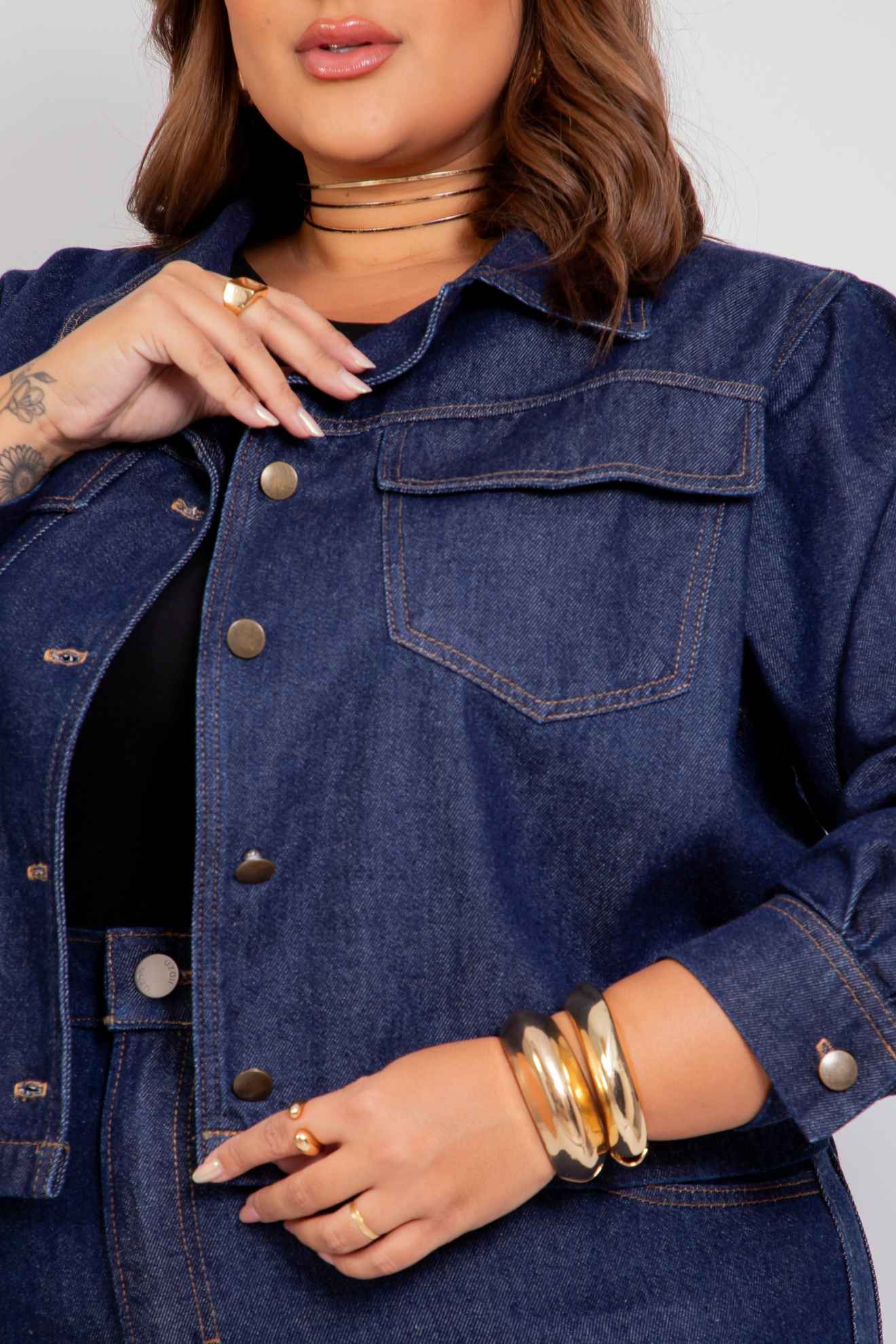 Jaqueta Jeans Azul Escuro