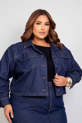Jaqueta Jeans Azul Escuro