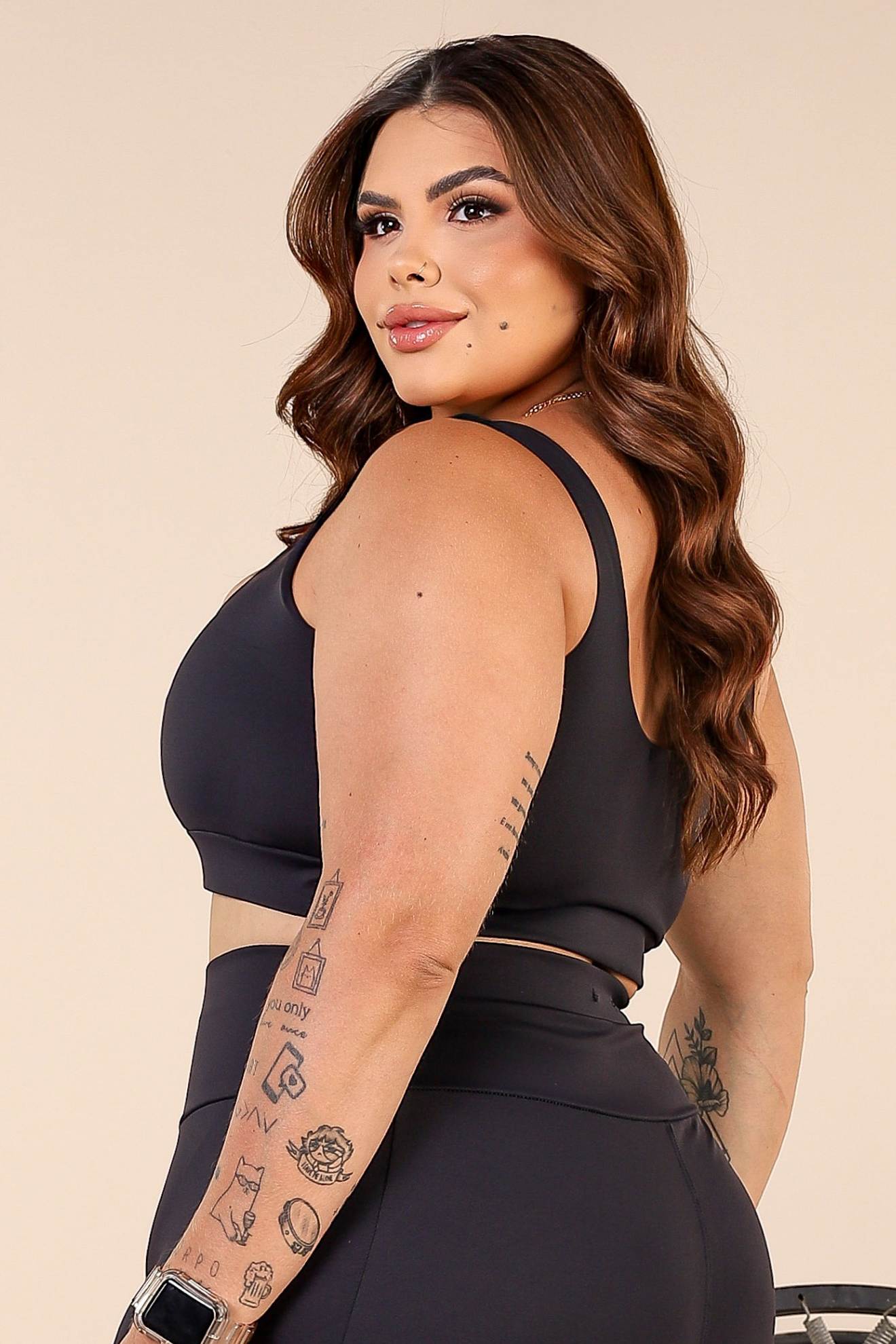 Top Duplo de Poliamida e Alças Largas